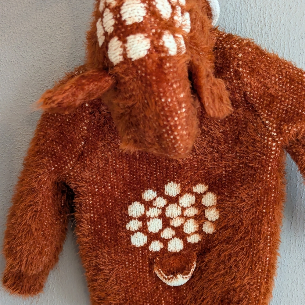Cozy Rust  Brown Fuzzy Baby  Deer Jacket 18 M